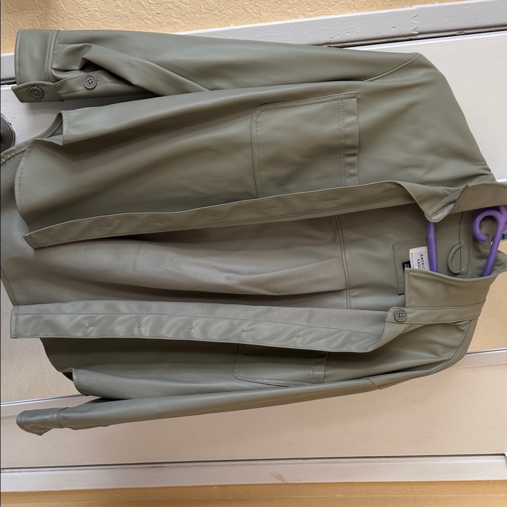 American Eagle Outfitters Sage Leather Jacket
